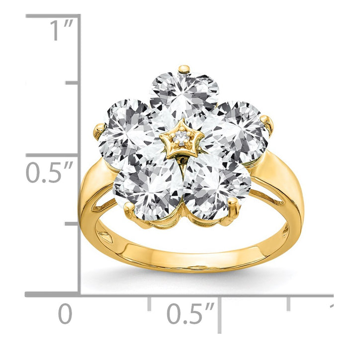 Designer 14K Gold 6mm Heart-Shaped AAA Cubic Zirconia Ring - Stylish Value-2