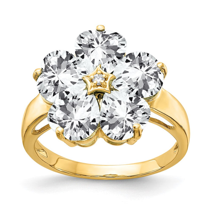 Shop Stylish 14K Gold 6mm Heart-Shaped CZ Diamond Ring - Luxury Value-1