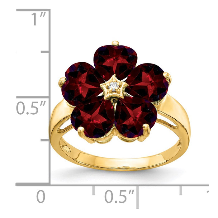 Buy Exclusive 14K Gold 6mm Heart-Shaped Garnet & VS Diamond Ring - Luxury Value!-2