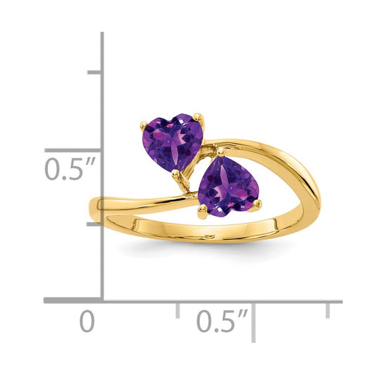 Buy Exclusive 14K Gold 5mm Heart-Shaped Amethyst Ring - Stylish Luxury Jewelry