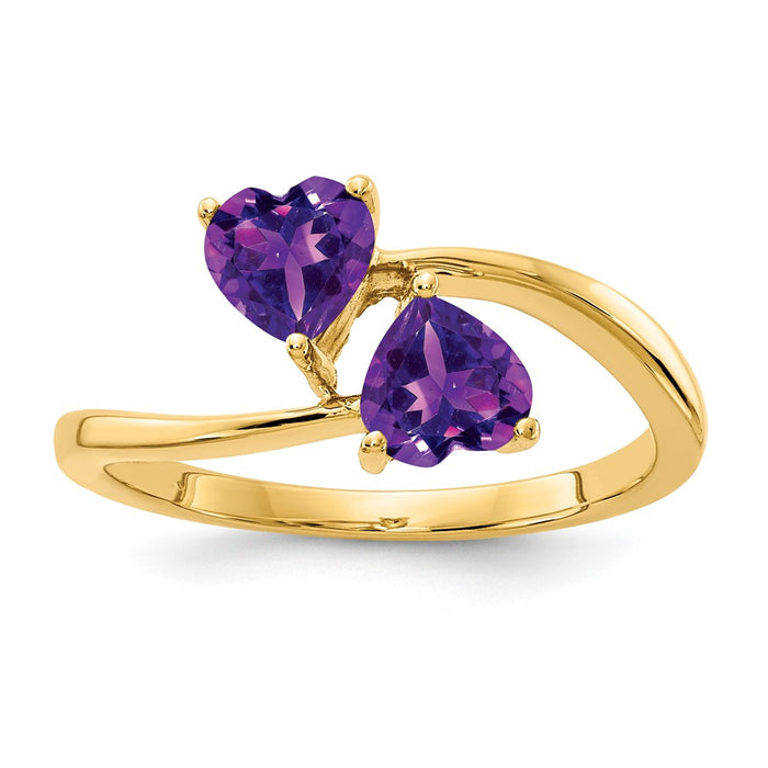 Buy Exclusive 14K Gold 5mm Heart-Shaped Amethyst Ring - Stylish Luxury Jewelry-1