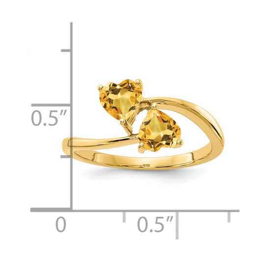 Shop 14K Gold 5mm Heart-Shaped Citrine Ring - Stylish & Affordable Luxury