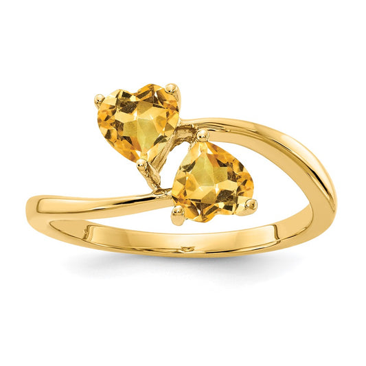 Shop 14K Gold 5mm Heart-Shaped Citrine Ring - Stylish & Affordable Luxury