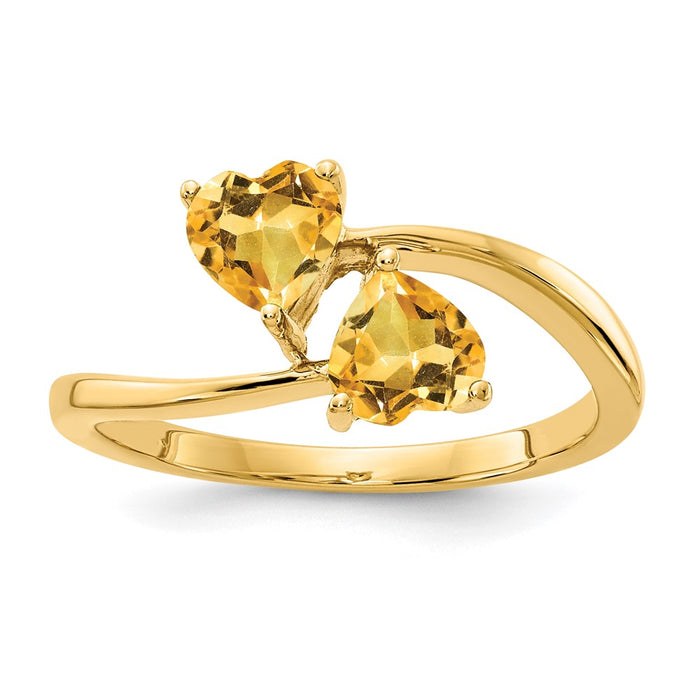 Shop 14K Gold 5mm Heart-Shaped Citrine Ring - Stylish & Affordable Luxury-1