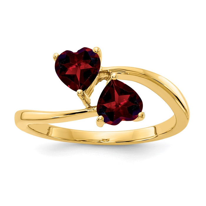 Buy Exclusive 14K Gold 5mm Heart-Shaped Garnet Ring - Stylish Luxury Piece!-1