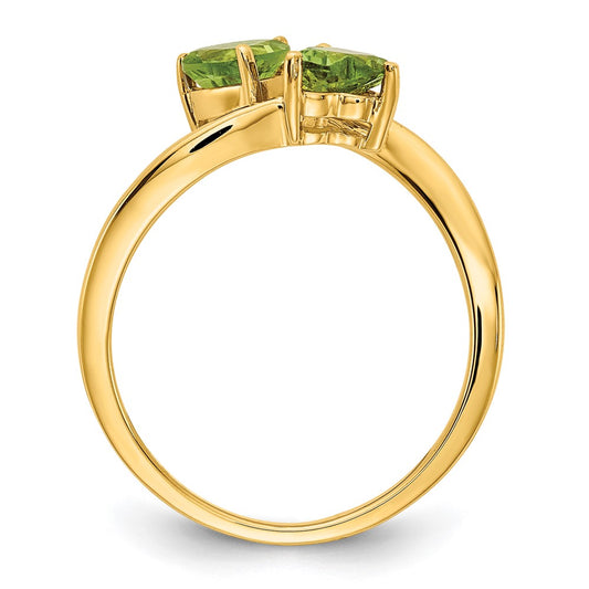 Buy Stylish 14K Gold 5mm Heart-Shaped Peridot Ring - Affordable Luxury!