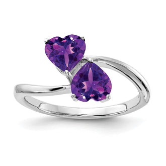 Buy 14K White Gold 5mm Heart-Shaped Amethyst Ring - Stylish Luxury Value!