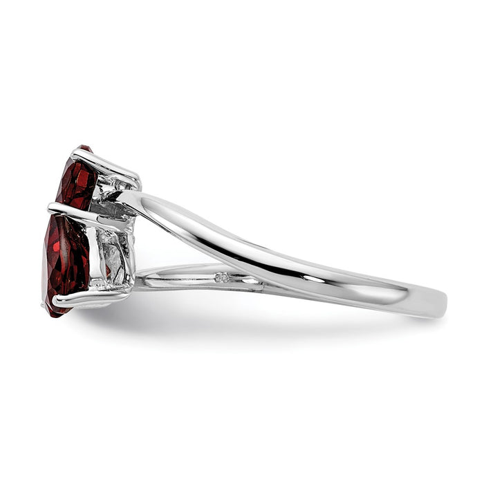 Buy Exclusive 14K White Gold 5mm Heart-Shaped Garnet Ring - Stylish Value!-3