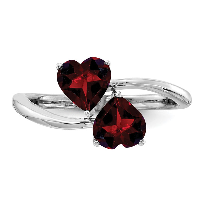 Buy Exclusive 14K White Gold 5mm Heart-Shaped Garnet Ring - Stylish Value!-4