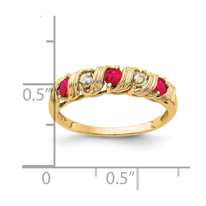 Shop Exclusive 14K Gold Ruby & Diamond Ring - 2.75mm Stylish Luxury-3