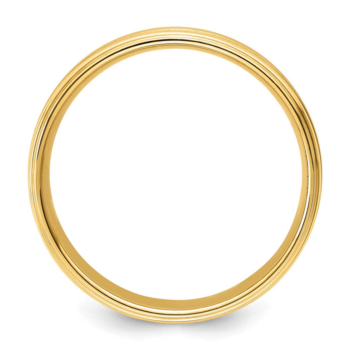 Exclusive 14K Gold 6mm Comfort Fit Wedding Band - Stylish Brushed Satin Finish-2