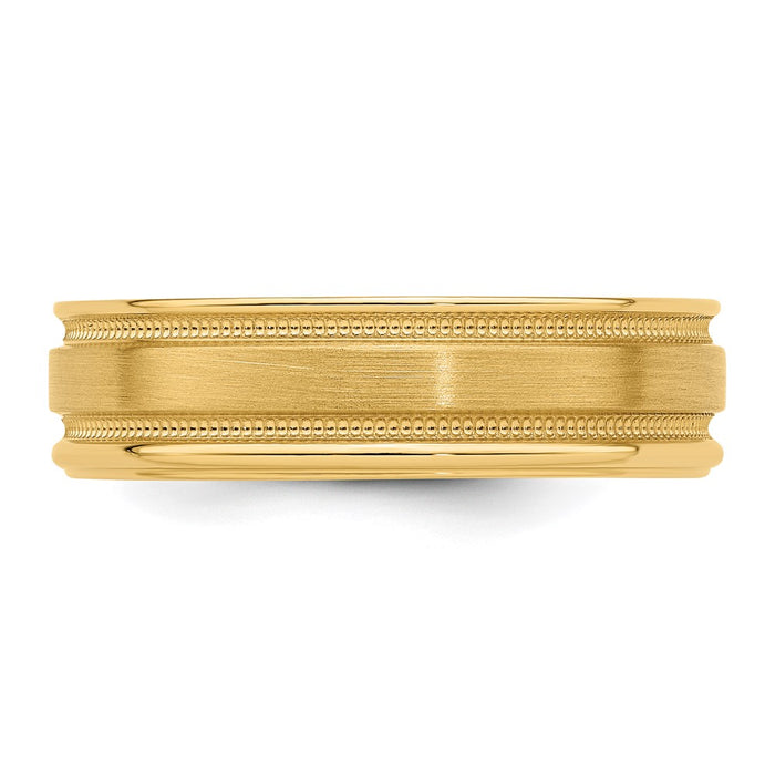 Exclusive 14K Gold 6mm Comfort Fit Wedding Band - Stylish Brushed Satin Finish-3