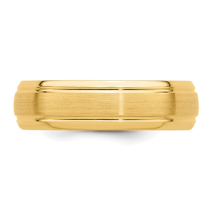Buy 14K Yellow Gold 6mm Comfort Fit Wedding Band - Stylish Satin Finish, Size 12-3