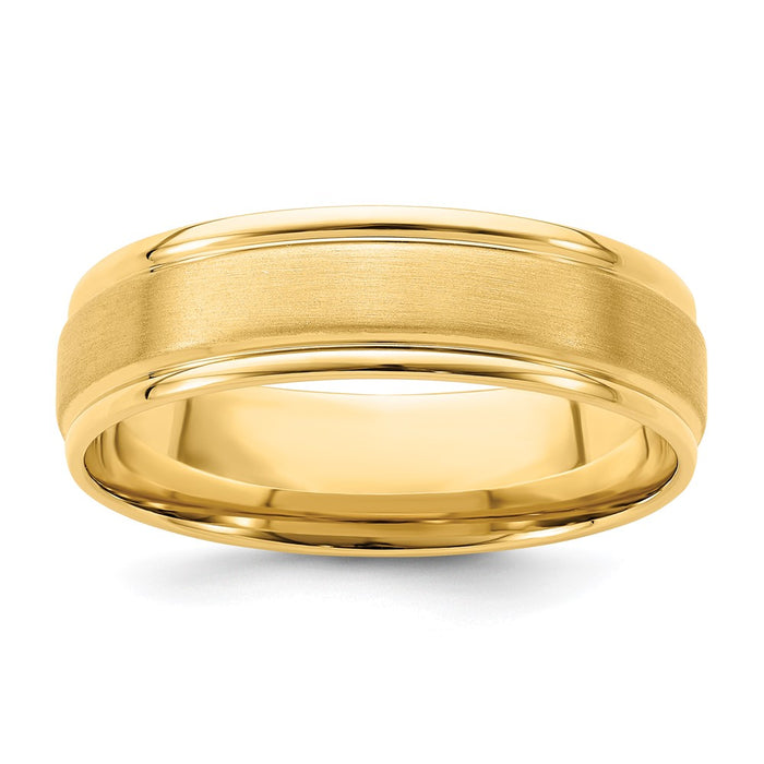 High-Quality 14K Yellow Gold 6mm Wedding Band, Stylish Comfort Fit, Size 7-1