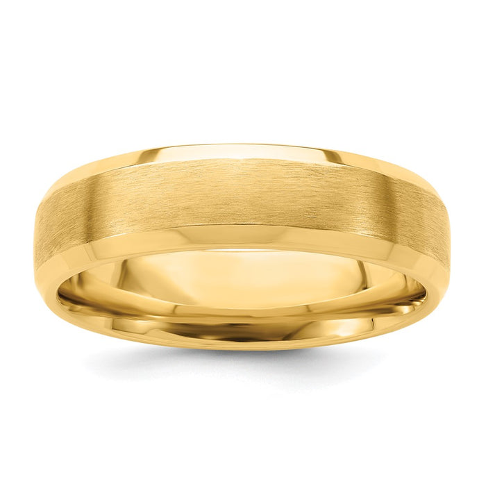 High-Quality 14K Gold 6mm Wedding Band - Comfort Fit, Stylish Design, Size 13.5-1