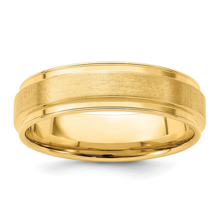 Buy 14K Gold 6mm Lightweight Comfort Fit Wedding Band - Stylish Satin Finish-1
