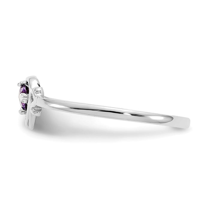 High-Quality 14K White Gold Heart Ring with Amethyst - Stylish Value!-3