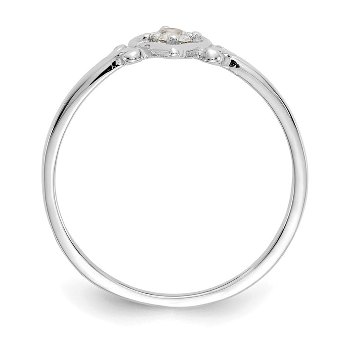 Shop Stylish 14K White Gold Heart Ring with Aquamarine - Affordable Luxury-2