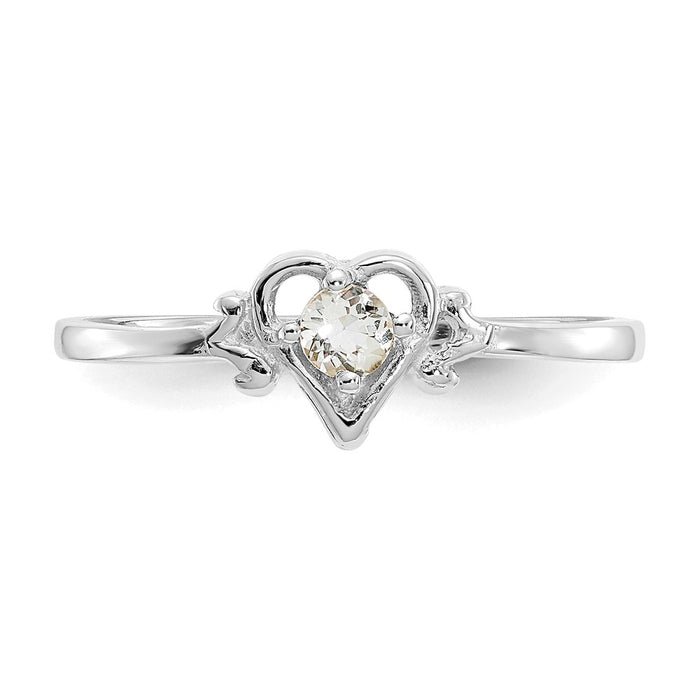 Shop Stylish 14K White Gold Heart Ring with Aquamarine - Affordable Luxury-4