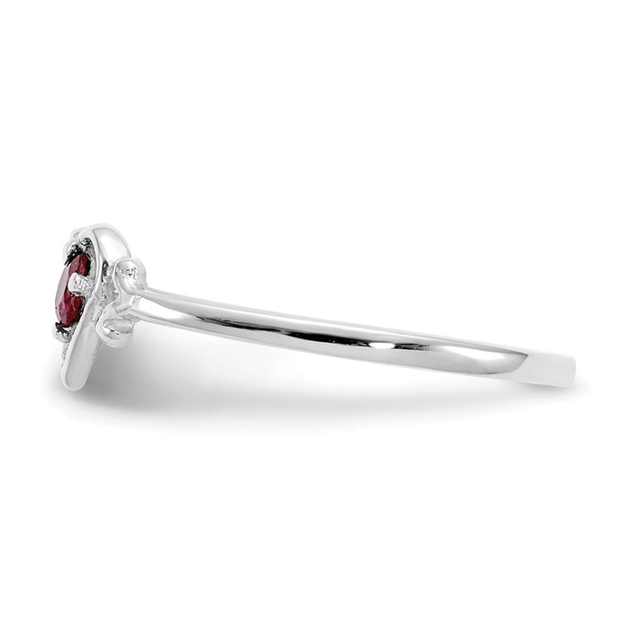 Buy Exclusive 14K White Gold Heart Ring with Ruby Birthstone - Luxury Style-3
