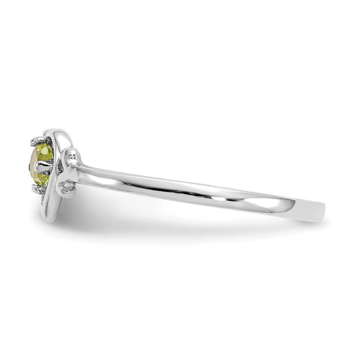 Exclusive 14K White Gold Heart Ring with Peridot - Stylish & Affordable Gemstone Jewelry-3
