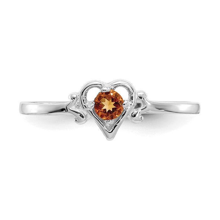 Buy Exclusive 14K White Gold Heart Ring with Citrine - Stylish & Affordable-4