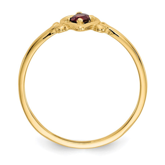 High-Quality 14K Gold Heart-Shaped Garnet Ring | Stylish Birthstone Jewelry