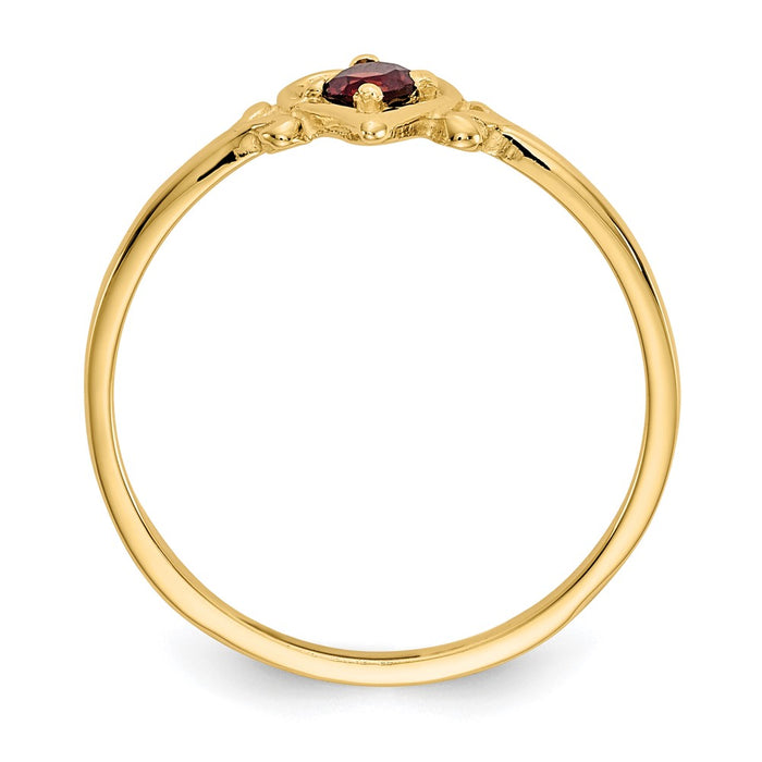 High-Quality 14K Gold Heart-Shaped Garnet Ring | Stylish Birthstone Jewelry-2