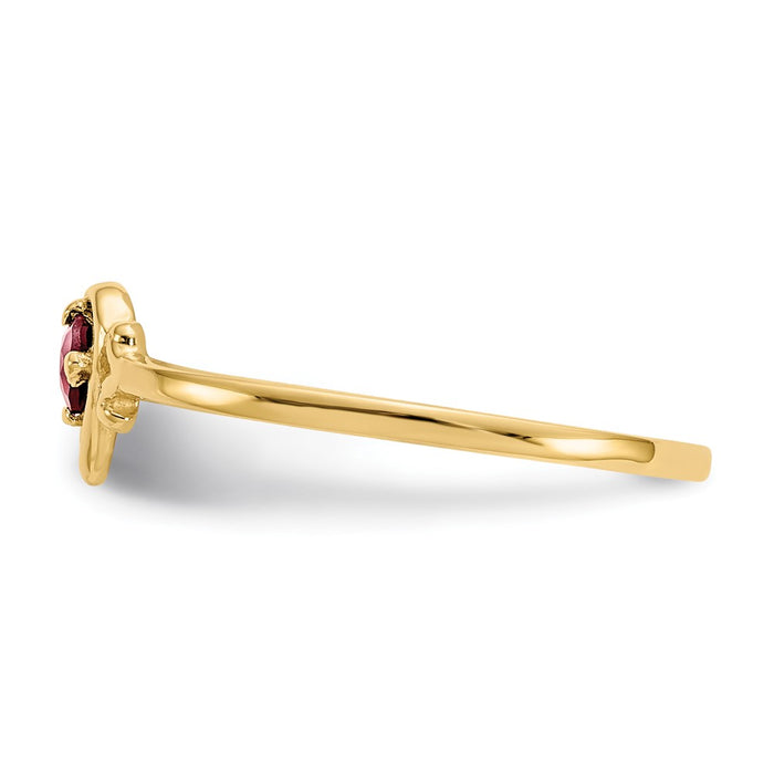 High-Quality 14K Gold Heart-Shaped Garnet Ring | Stylish Birthstone Jewelry-3
