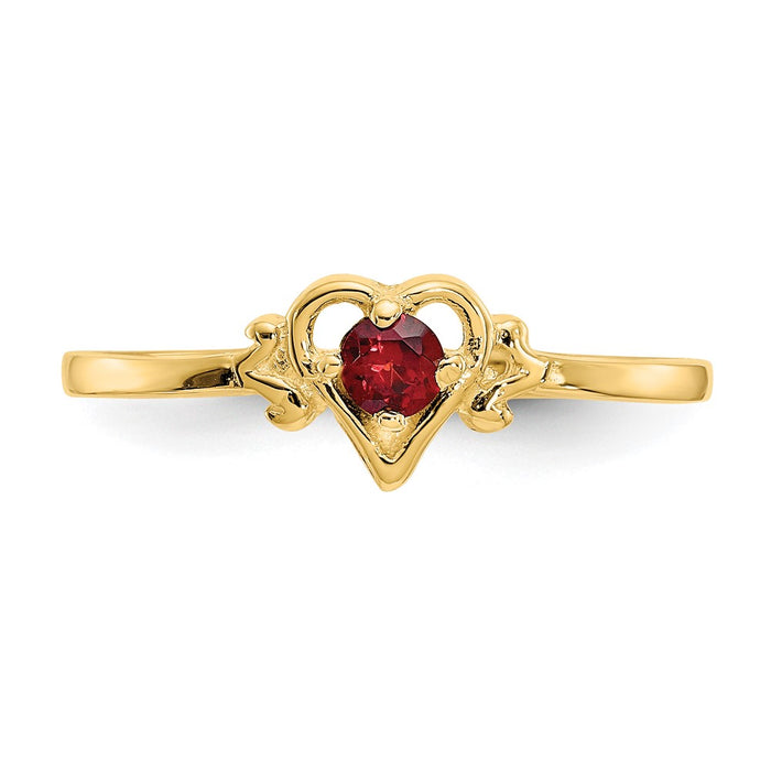 High-Quality 14K Gold Heart-Shaped Garnet Ring | Stylish Birthstone Jewelry-4