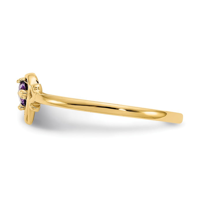 Buy Stylish 14K Gold Heart Ring with Amethyst Birthstone - Affordable Luxury-3