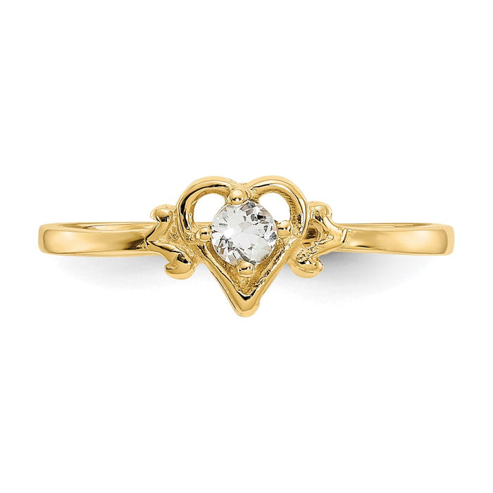 Shop Exclusive 14K Gold Heart Ring with Aquamarine - Affordable Luxury Jewelry-4