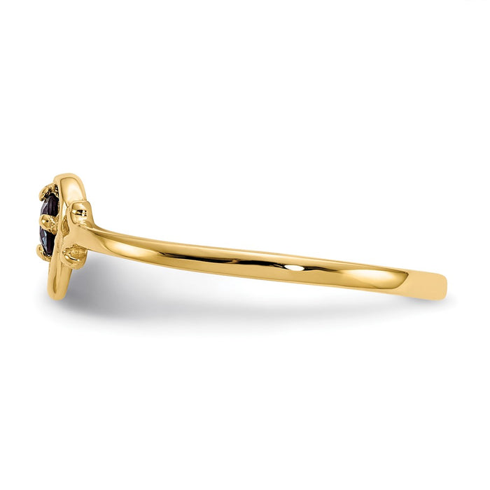 Buy Exclusive 14K Heart-Shaped Synthetic Alexandrite Ring - Stylish Value!-3