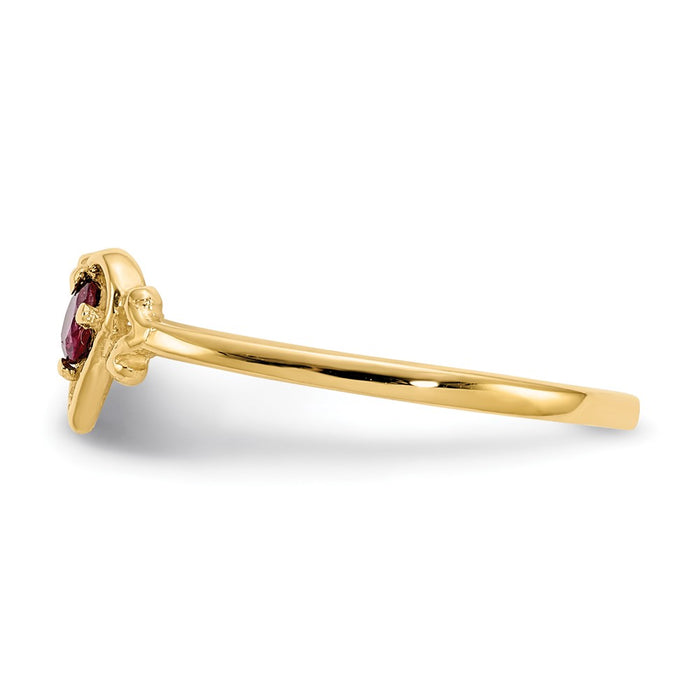 Buy Exclusive 14K Gold Heart Ring with Ruby Birthstone - Stylish & Affordable-3