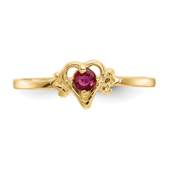 Buy Exclusive 14K Gold Heart Ring with Ruby Birthstone - Stylish & Affordable-4