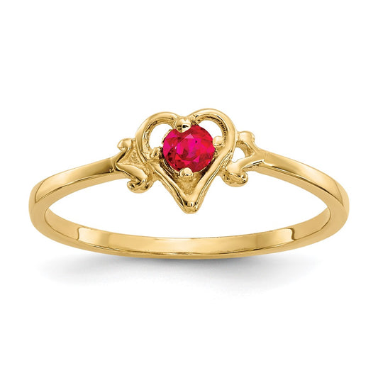Buy Exclusive 14K Gold Heart Ring with Ruby Birthstone - Stylish & Affordable