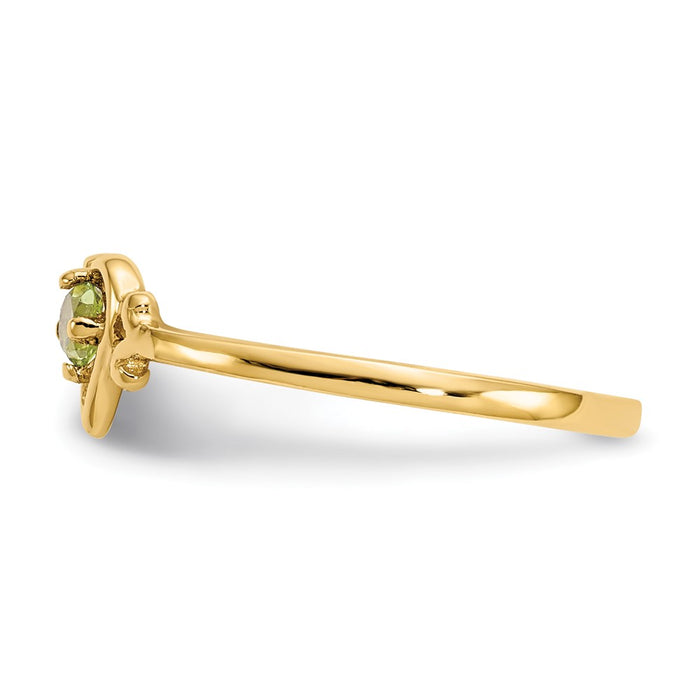 Buy Stylish 14K Gold Heart Ring with Peridot Birthstone - Affordable Luxury-3