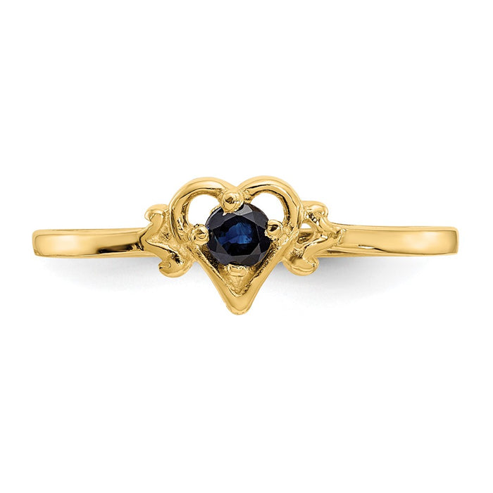 Buy 14K Gold Heart Ring with Sapphire Birthstone - Stylish & Affordable Elegance-4