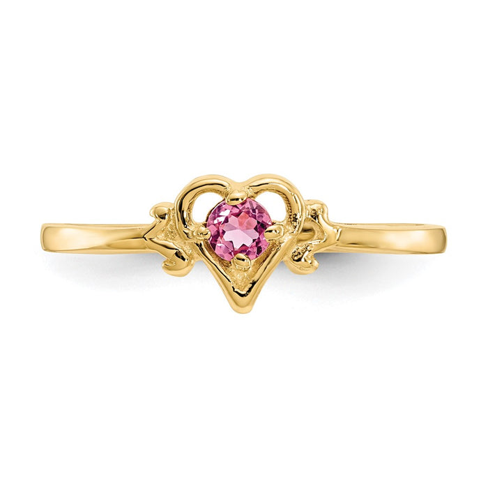 Shop 14K Pink Tourmaline Heart-Shaped Ring | Stylish Birthstone Jewelry-4