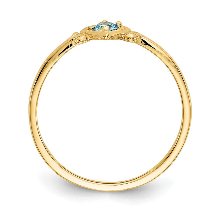 High-Quality 14K Gold Heart Ring with Blue Topaz | Stylish & Affordable Luxury-2