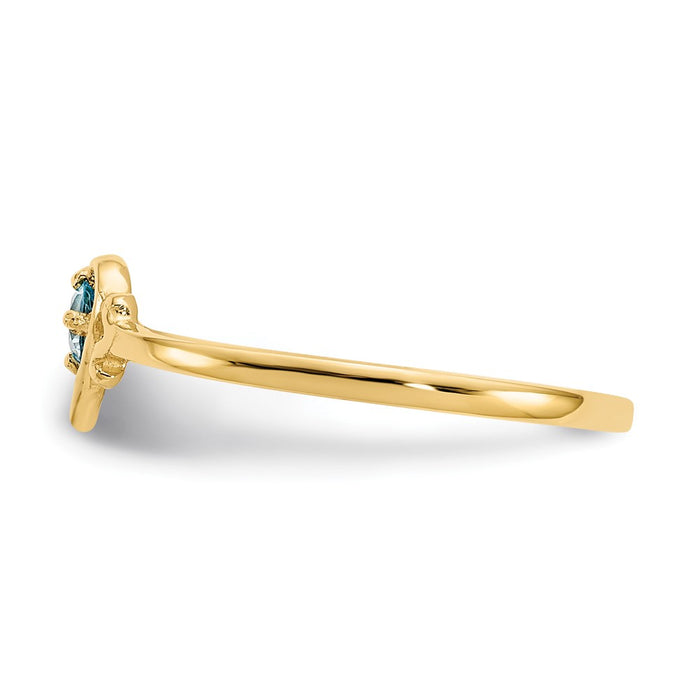 High-Quality 14K Gold Heart Ring with Blue Topaz | Stylish & Affordable Luxury-3