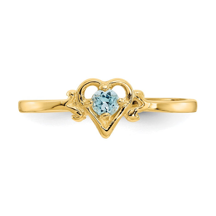 High-Quality 14K Gold Heart Ring with Blue Topaz | Stylish & Affordable Luxury-4