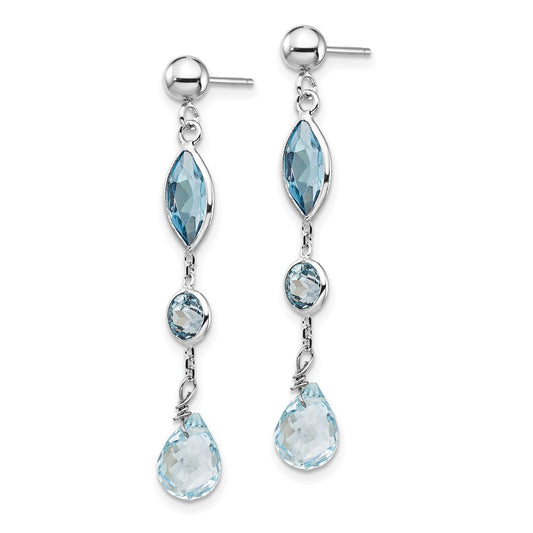 Buy Exclusive 14K White Gold Blue Topaz Stud Earrings - Stylish & Affordable!