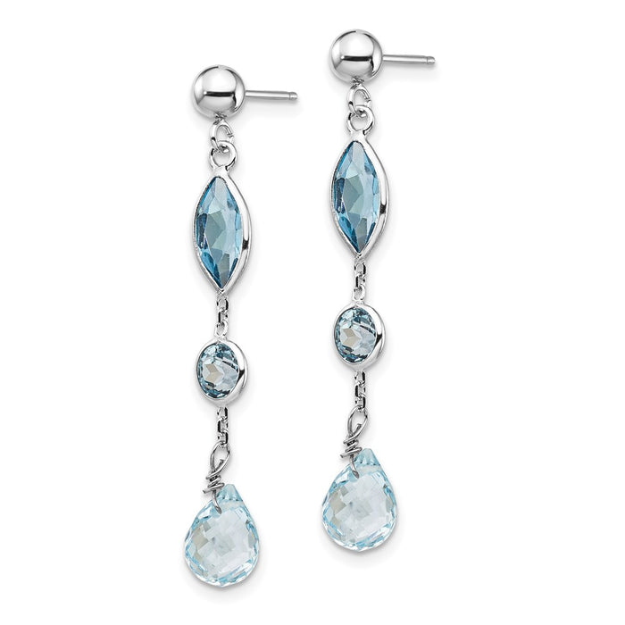 Buy Exclusive 14K White Gold Blue Topaz Stud Earrings - Stylish & Affordable!-2