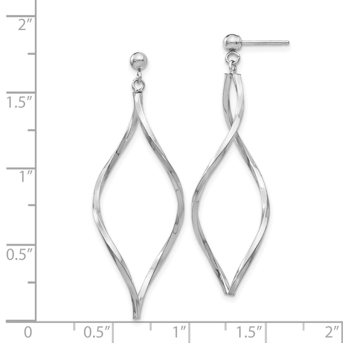 Exclusive 14K White Gold Twisted Drop Earrings - Stylish Design, Affordable Luxury-4