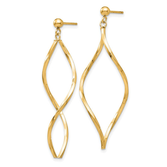Buy Stylish 14K Gold Twisted Dangle Post Earrings - High-Quality Design!