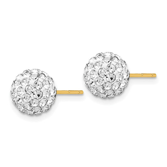 Shop 14K Gold 8mm Crystal Ball Stud Earrings - Stylish Luxury Gemstone Jewelry