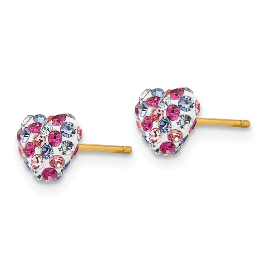 Buy 14K Multi-Colored Crystal Heart Earrings 6mm - Stylish & Affordable!
