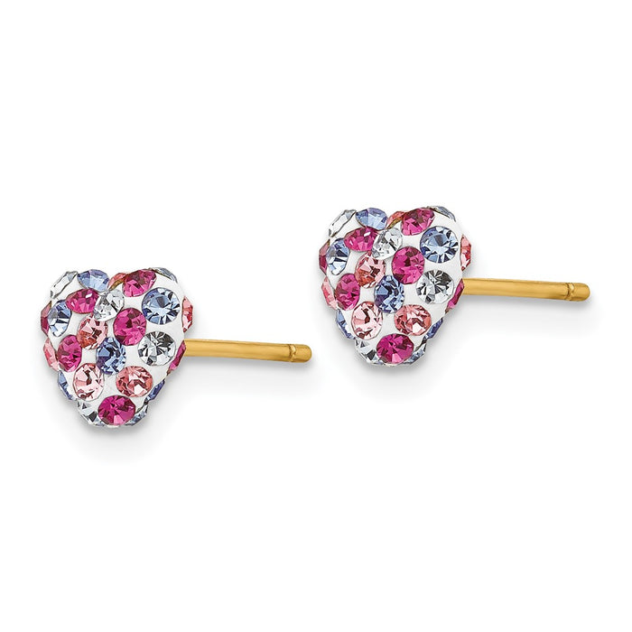 Buy 14K Multi-Colored Crystal Heart Earrings 6mm - Stylish & Affordable!-2