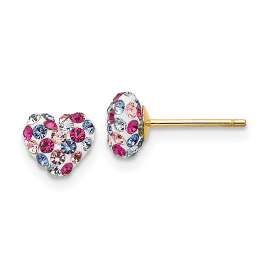 Buy 14K Multi-Colored Crystal Heart Earrings 6mm - Stylish & Affordable!
